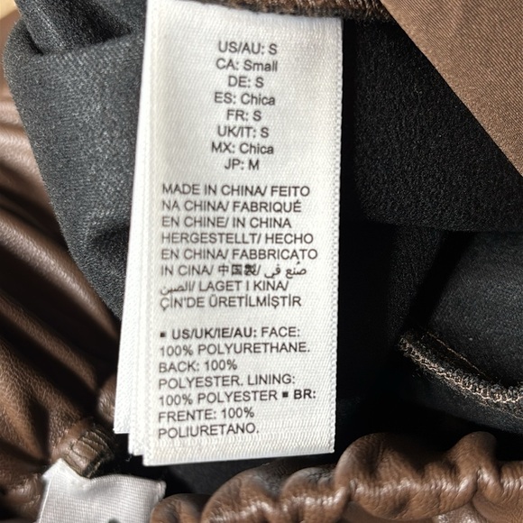 LISADNYC The Drop Coffee Bean Vegan Leather Pull-On Jogger Size Small - Picture 5 of 7